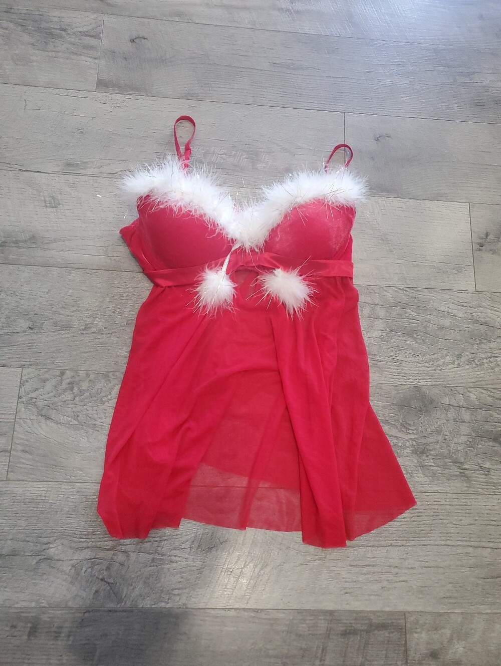 Red Peek A Boudoir Lingerie Nightgown